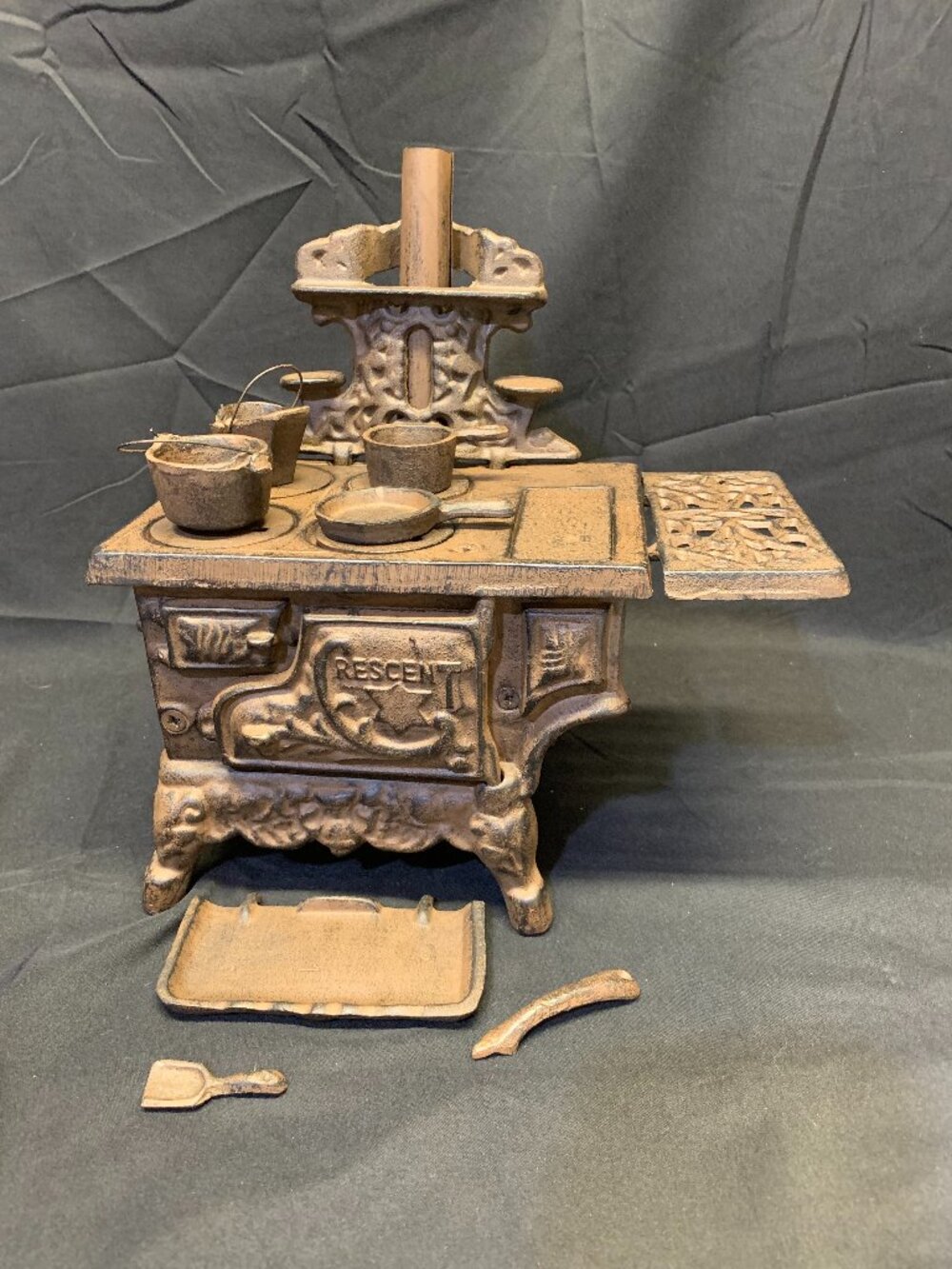 Antique Crescent Cast Iron Stove Commonly identified as Salesman Sample